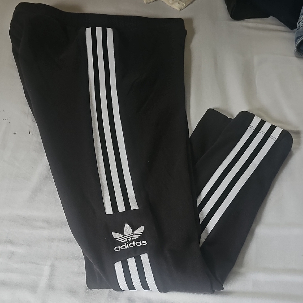 Adidas Black and White Sweatpants with Iconic Stripes